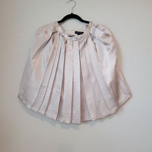 White House Black Market pleated silk skirt Taupe
